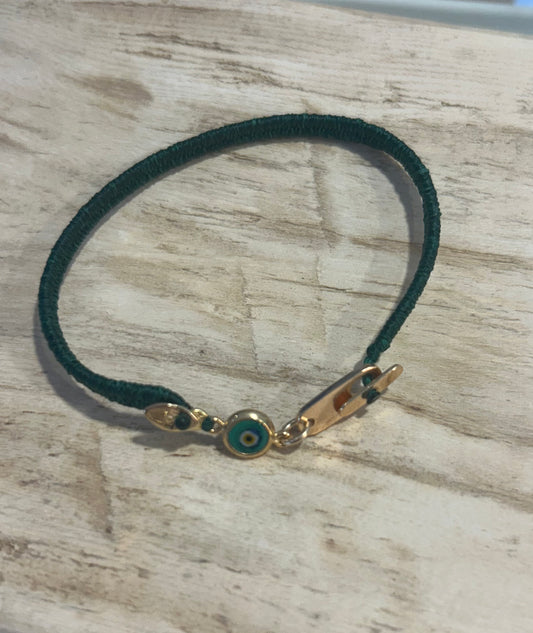 Janset Bilgin Lucky green Unisex Gold Plated Bracelet