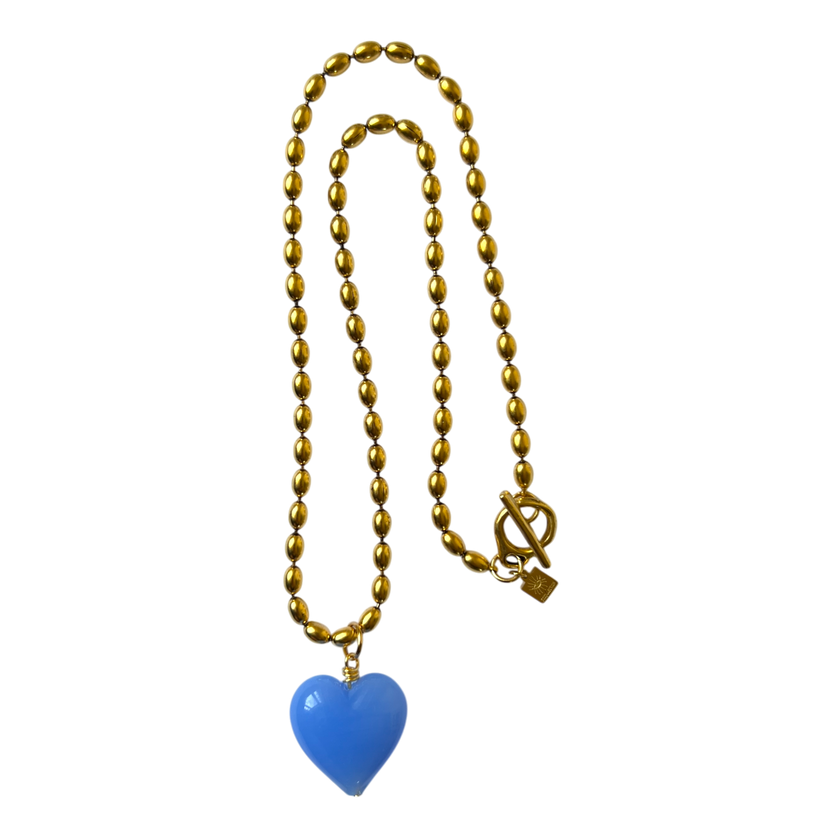 Bacio Mini Glass Heart Necklace