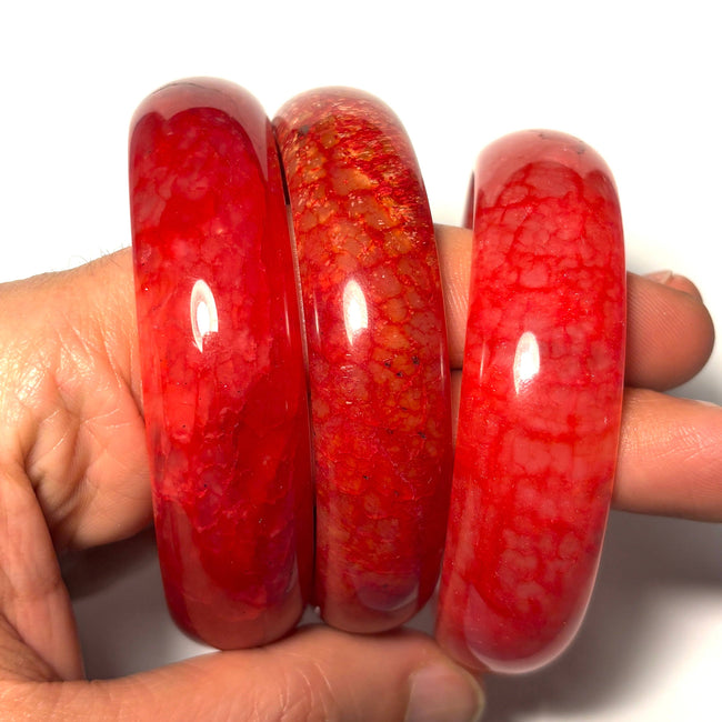 Blood Jade Bangle Bracelet - 60 mm