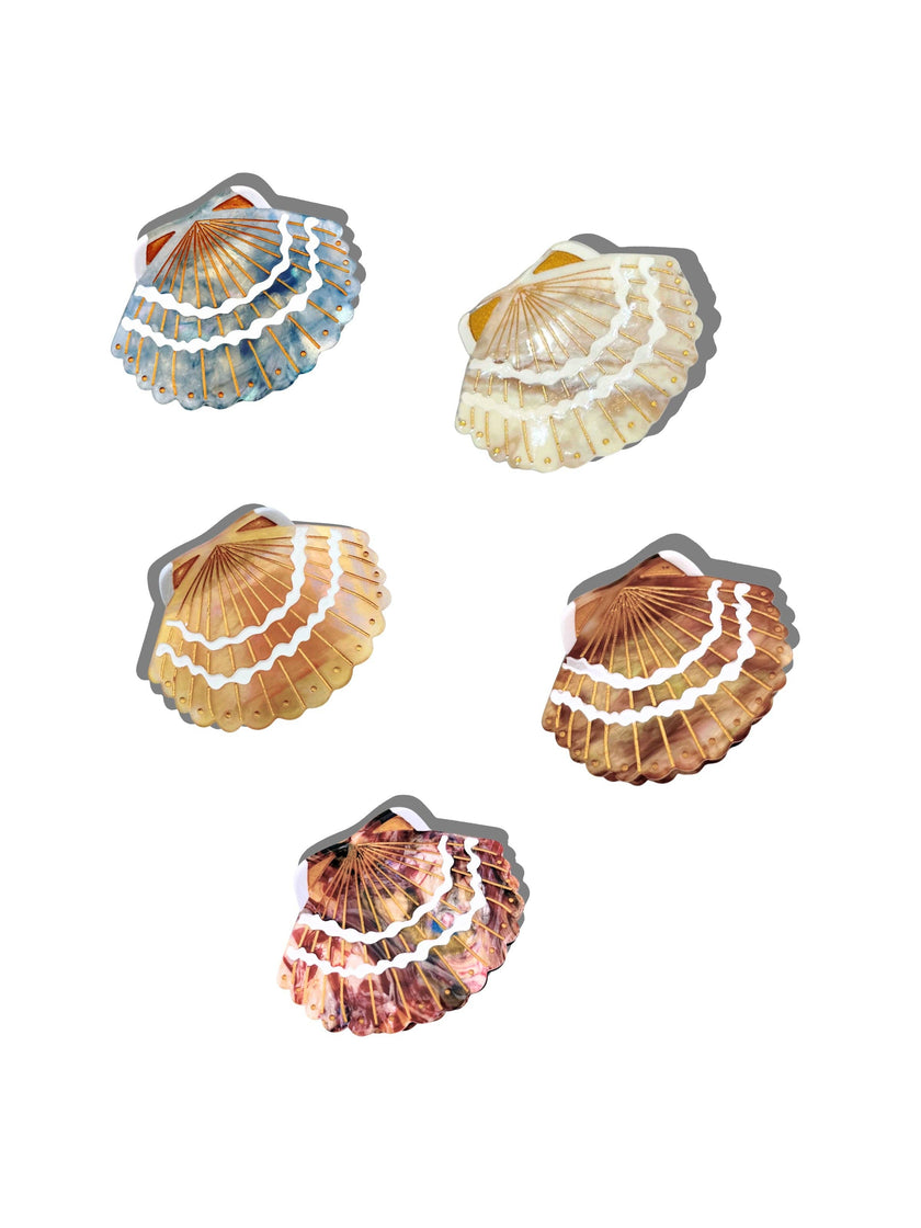 Hand-painted Seashell Claw Hair Clip