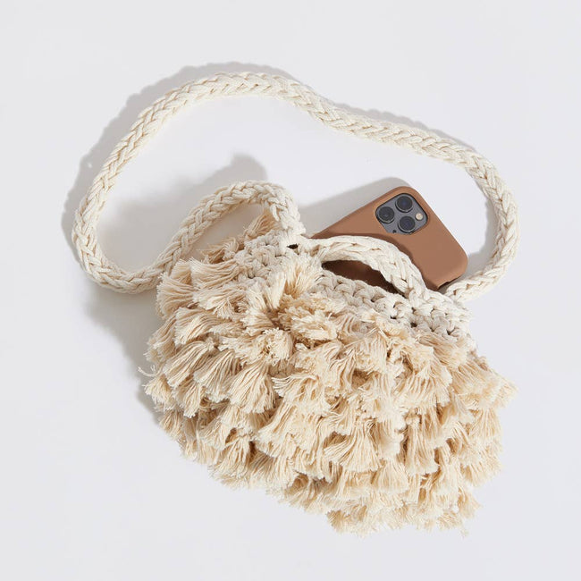 “Pebble tassel” Clutch  Bag with crossbody strap