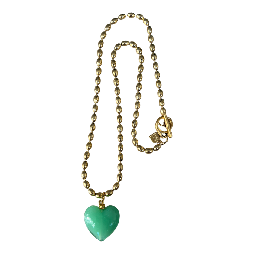 Bacio Mini Glass Heart Necklace