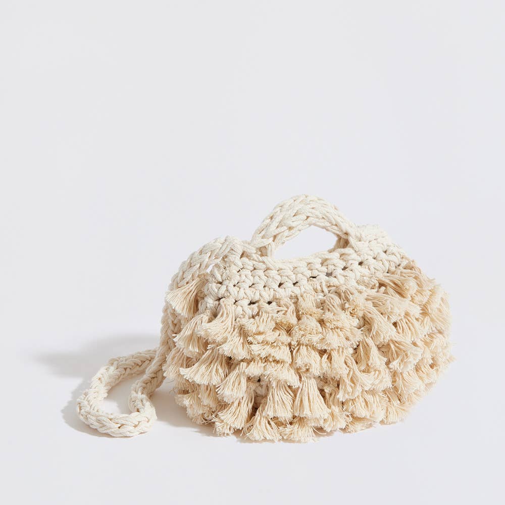 “Pebble tassel” Clutch  Bag with crossbody strap