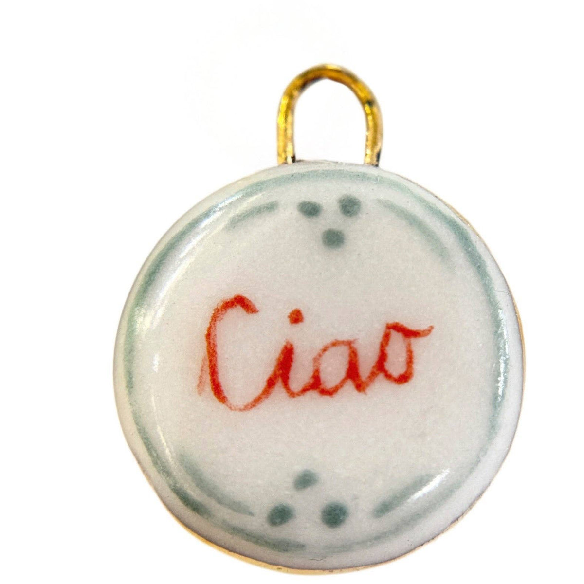 Shá Parlé Hand Painted Porcelain Ciao Charm