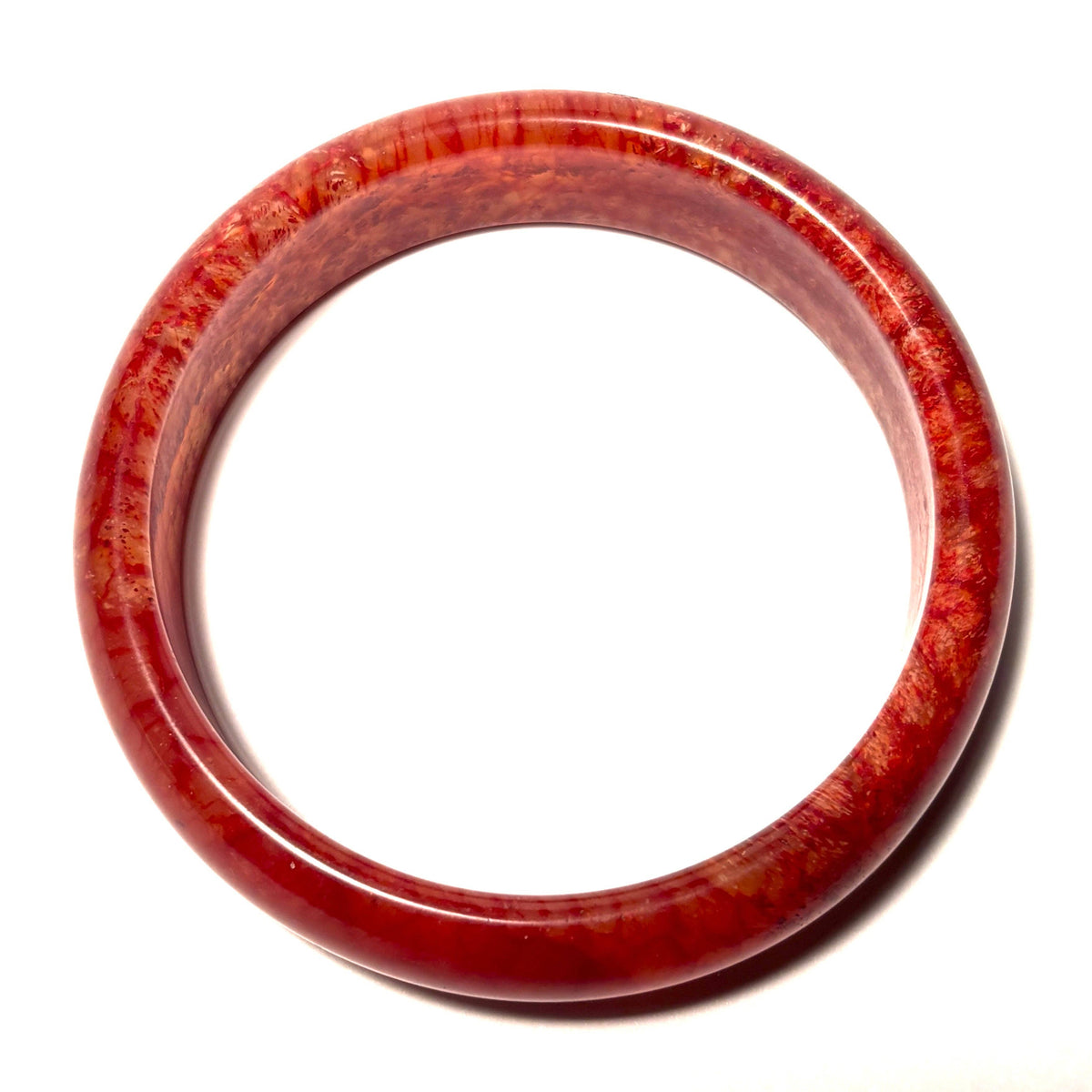 Blood Jade Bangle Bracelet - 60 mm