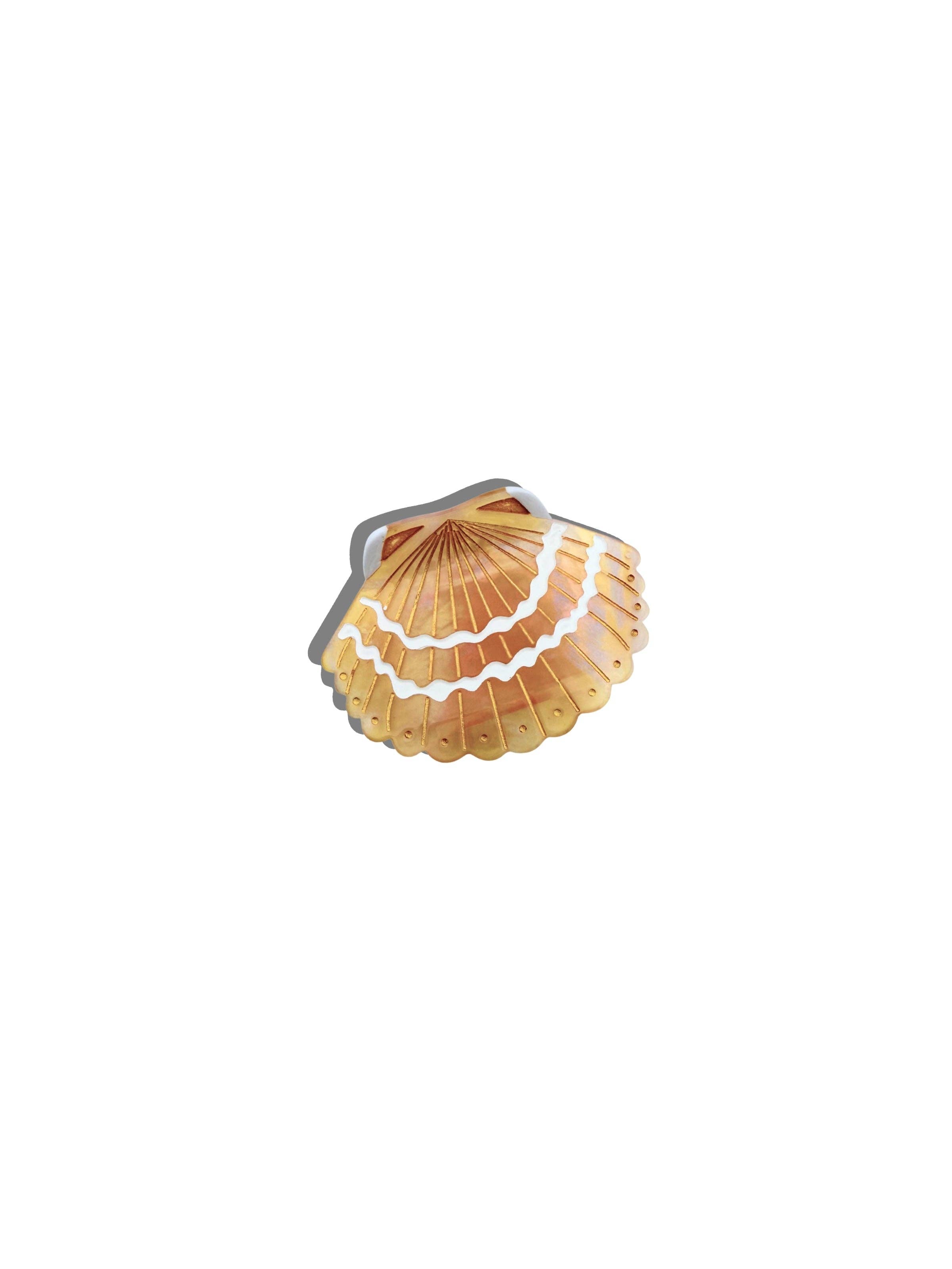 Hand-painted Seashell Claw Hair Clip