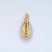 24K Gold Filled White Enamel Cowrie Shell Clam Charm