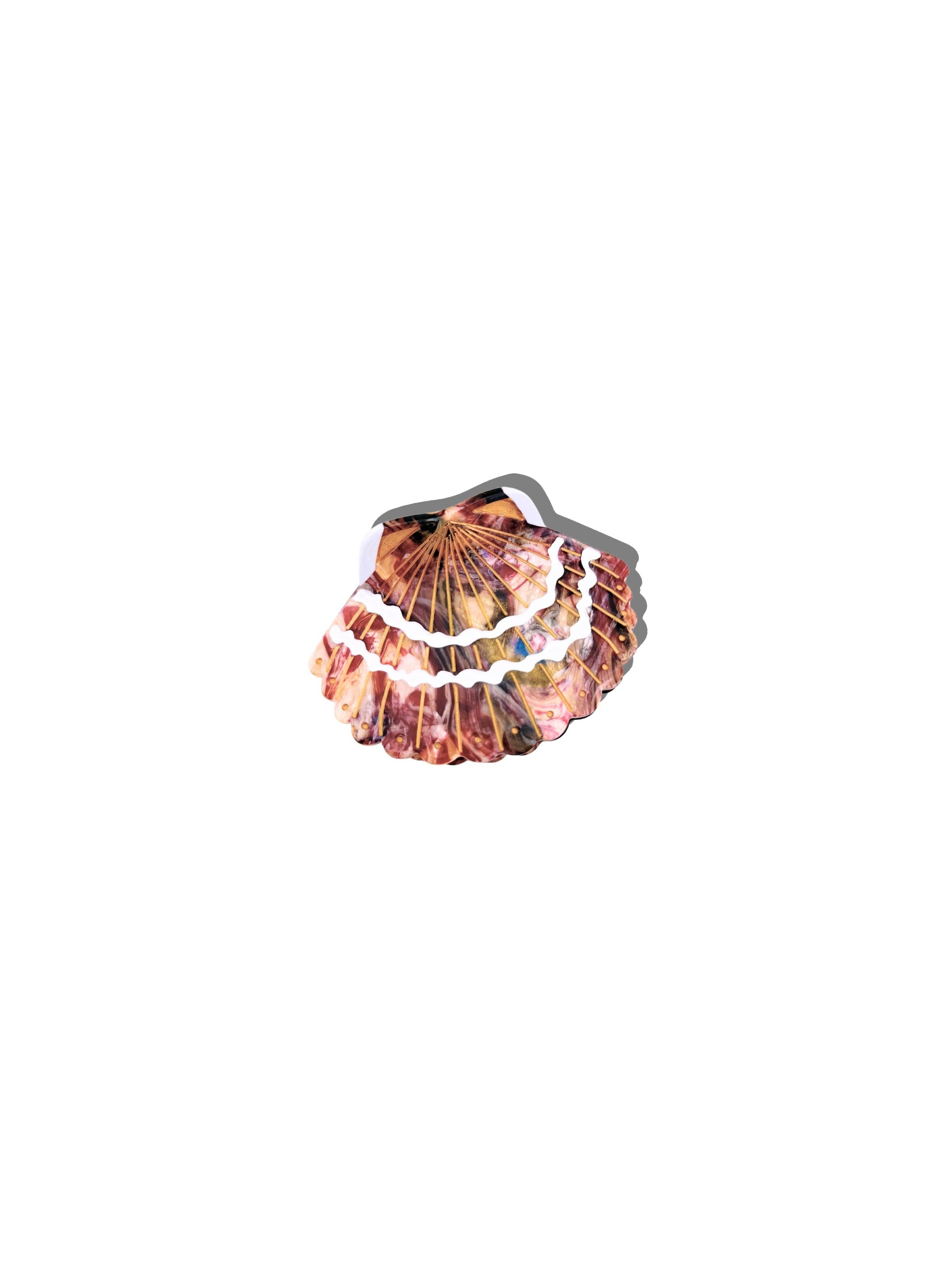Hand-painted Seashell Claw Hair Clip