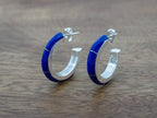 Stone Hoops, Lapis Blue